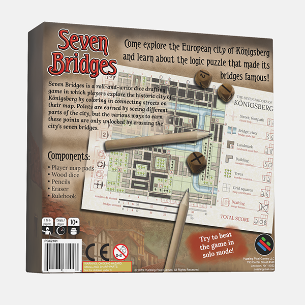 PuzzlingPixel's tweet photo. Seven Bridges is coming to #Kickstarter later this Summer. Don't miss out! Subscribe to our newsletter and we'll let you know when it's live: https://t.co/84wLifmUNX #strollandwrite #rollandwrite #7B #SevenBridges - Maybe we'll see you next #GenCon #Gencon2019 https://t.co/QJZ0CIcSdD