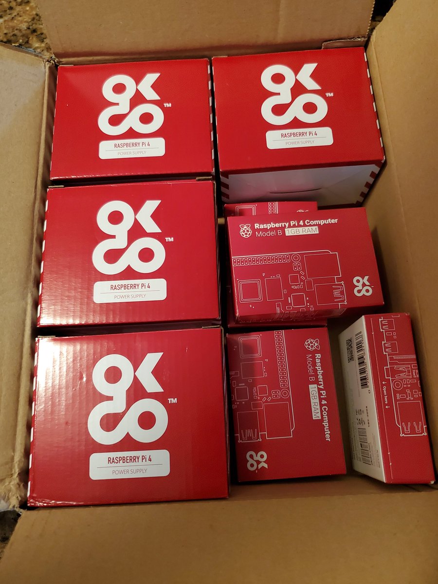 sraser88's tweet photo. So grateful and appreciative to @LetsOKdo for donating these for prizes for the upcoming @Raspberry_Pi #CastroValleyJam!  Their generous support means so much, and will help introduce #coding and #DigitalMaking to some lucky winners!  Thank you so much!! #picademy #SummerCodeFest https://t.co/z1nf0KzzSK