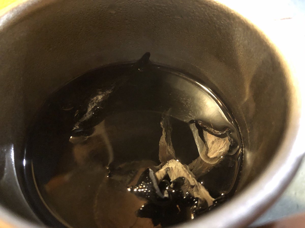 TeaSwallow's tweet image. Black trumpet mushroom tea. Very aromatic. I hope it tastes like it smells