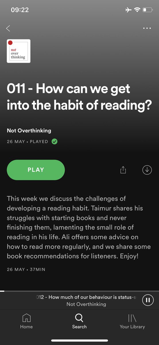 natalieann_chin's tweet photo. Just listened to my first podcast called “How Can we get into the habit of reading” by #NotOverThinking @taimurabdaal and @AliAbdaal 🎉 Having the same problem of being unable to finish a book/bored by the 5th page. Got really great advice from this 👍🏻👍🏻 thank you guys! https://t.co/ZbsLDDUiWJ