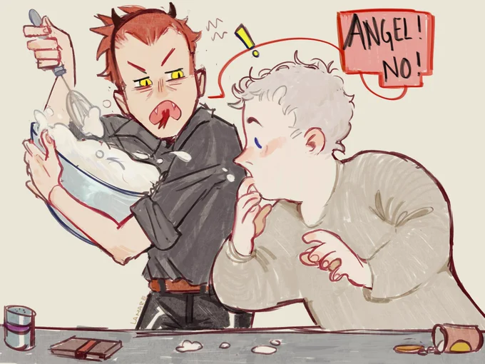 aziraphale being a hungry angel 

#GoodOmens 