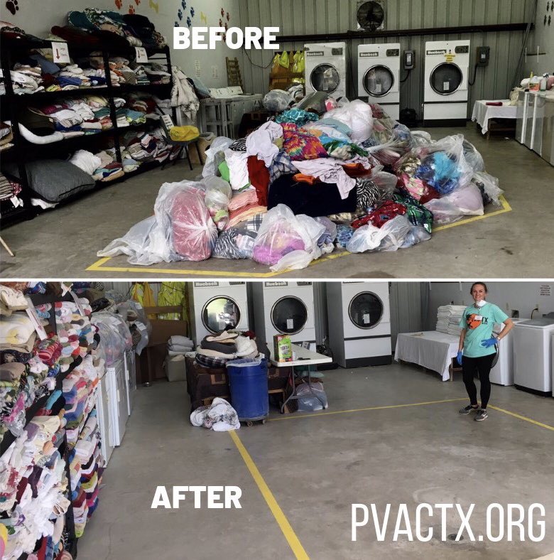 pvastx's tweet image. Volunteers are at the core of lifesaving! Stephanie is amazing, she worked in our laundry room (with no AC) to get it in tip top shape!!!

No-kill is only possible for our community if we all pitch in &amp;amp; we welcome help from all animal lovers!!! #pvactx #lpapaws #nokillpvac #rgv