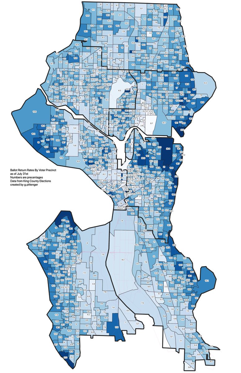 Ballot return rates by voter precinct as of 7/31