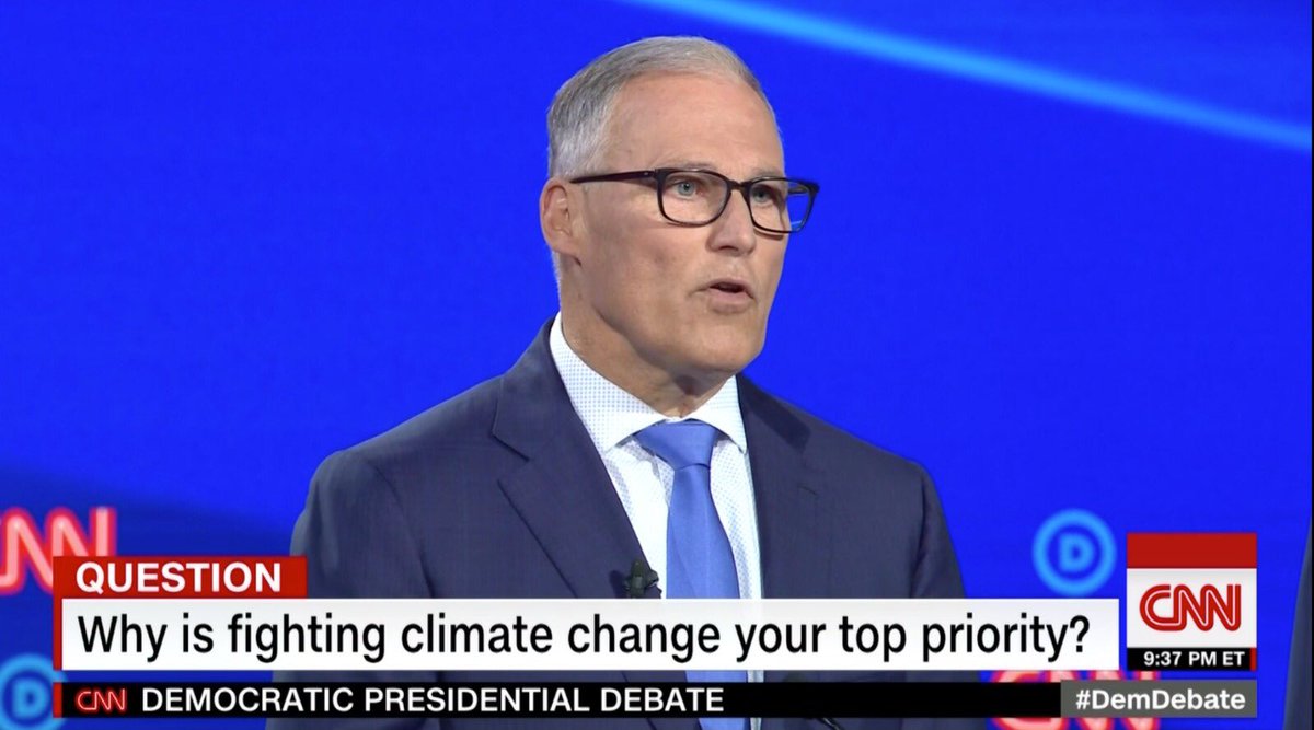 sunrisemvmt's tweet image. “Climate change is not a single issue. It’s every issue.”—@JayInslee 

👏 FINALLY 👏 SOMEONE 👏 SAID 👏 IT 👏 #DemDebate2