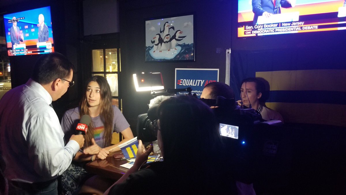 HRC supporter talking to reporter