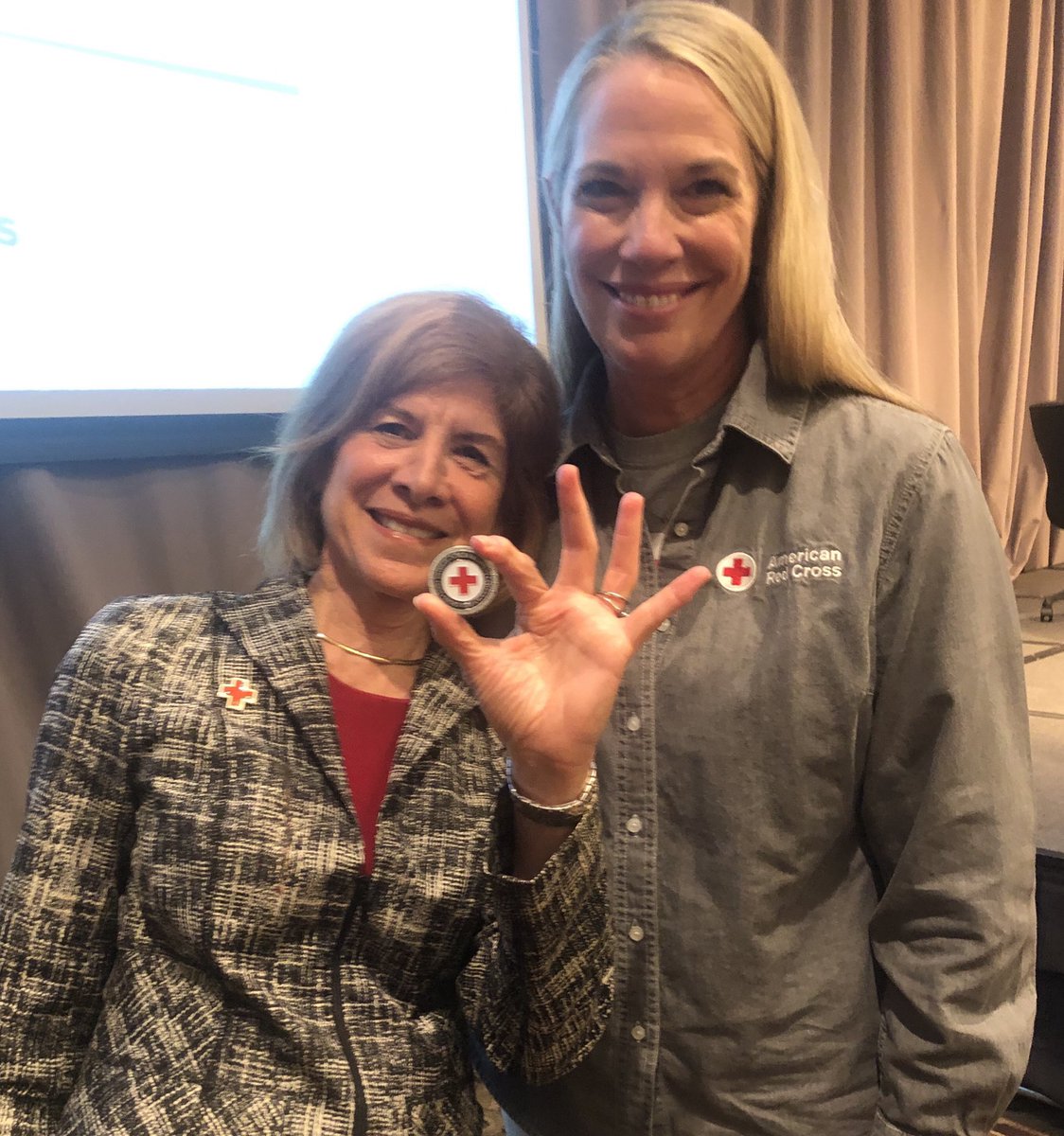 epenniman's tweet photo. Day two of #APAT19 in the books. Shoutout to our @RedCross CEO Gail McGovern, our amazing communicators from across the country, and of course, @JeanneMeserve #MeanJeanne ⛑💥👏 https://t.co/xWIVBJ3Cpq