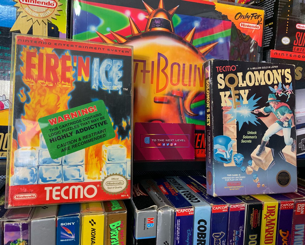 A late #wedNESday post cause apparently it’s #PuzzleWeek? I haven’t been online much these past few days cause of work but Tecmo’s exceptional pair of puzzlers, Solomon’s Key and its sequel, Fire & Ice! They aren’t kidding with that warning label. 🤣

#retrogaming #gamersunite
