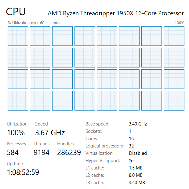 CyberJenni's tweet photo. Just... not... enough... When is #AMD #Threadripper3 out? #UE4 #BuildFromSource https://t.co/yWIAVVnT0L