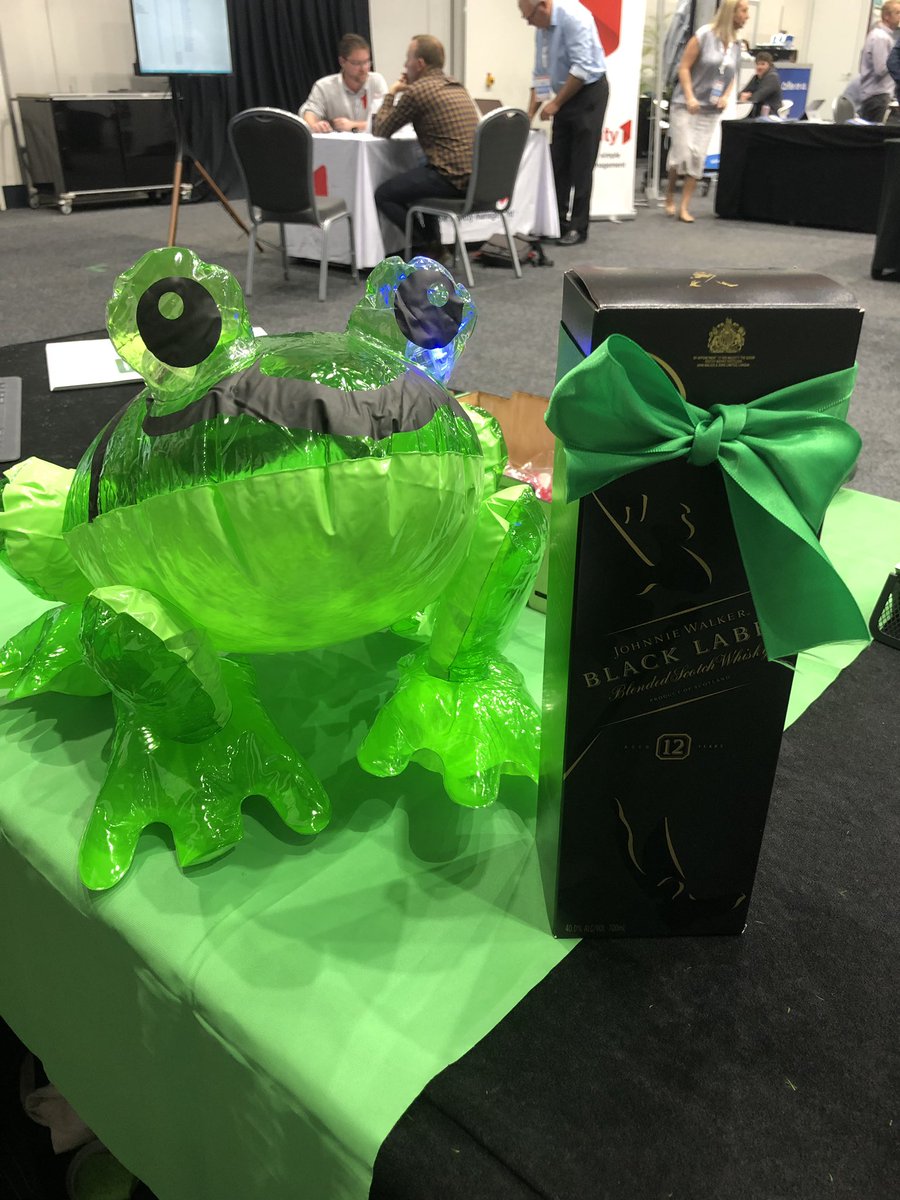 teamfrogponds's tweet photo. Even though we are fond of scotch, we have a bottle to give away to a delegate who comes and chats with us about our free service! #aisict19 https://t.co/iGY5I6fWMi