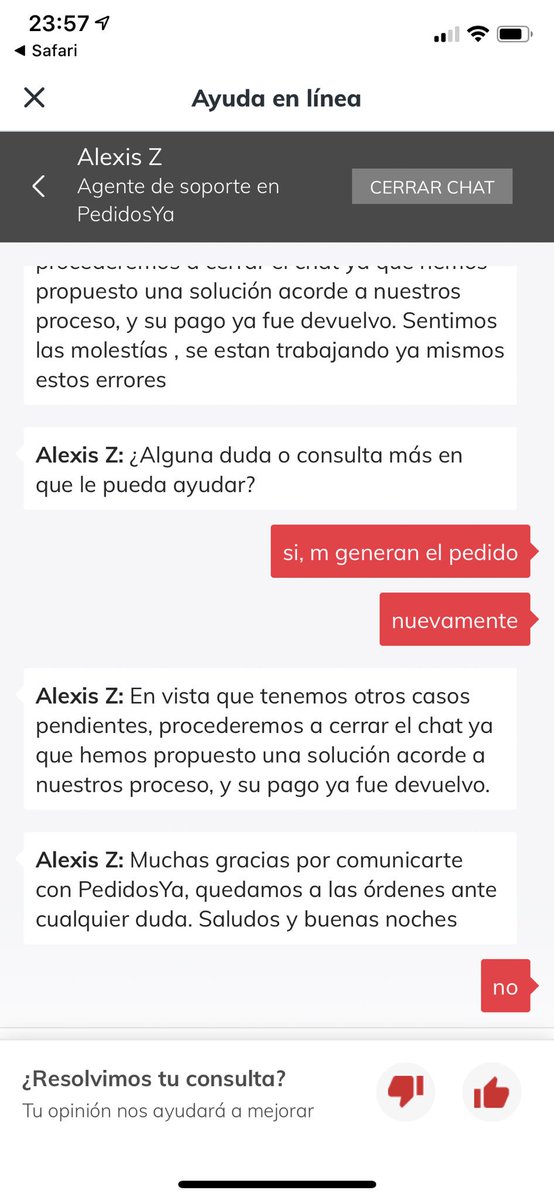 nachoroca22's tweet photo. 3hs y el pedido no llega, hablas con Soporte En Linea, me dice que esta en camino, que en 10min lo tengo, una hora despues me dice que hubo error de logistica y que lo cancelan, gracias @pedidosya y AlexisZ por ayudarme con la dieta! 👉🏿👌🏿@DNDConsumidor @BAconsumidor https://t.co/kPeeVzjbKE