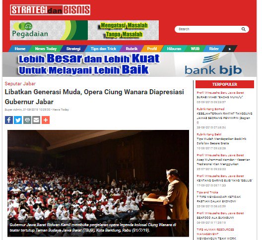 belbizonradio's tweet photo. Libatkan Generasi Muda, Opera Ciung Wanara Diapresiasi Gubernur Jabar https://t.co/WRcLj0uGd3 #homestyle #homebusiness #rumahbisnis #digital #internet #marketing #education #entrepreneur #pensiunpreneur #wirausaha #UKM #UMKM #WUB #Seputarbandung #blogger #vlogger #artikel https://t.co/Fa30CDLzPU