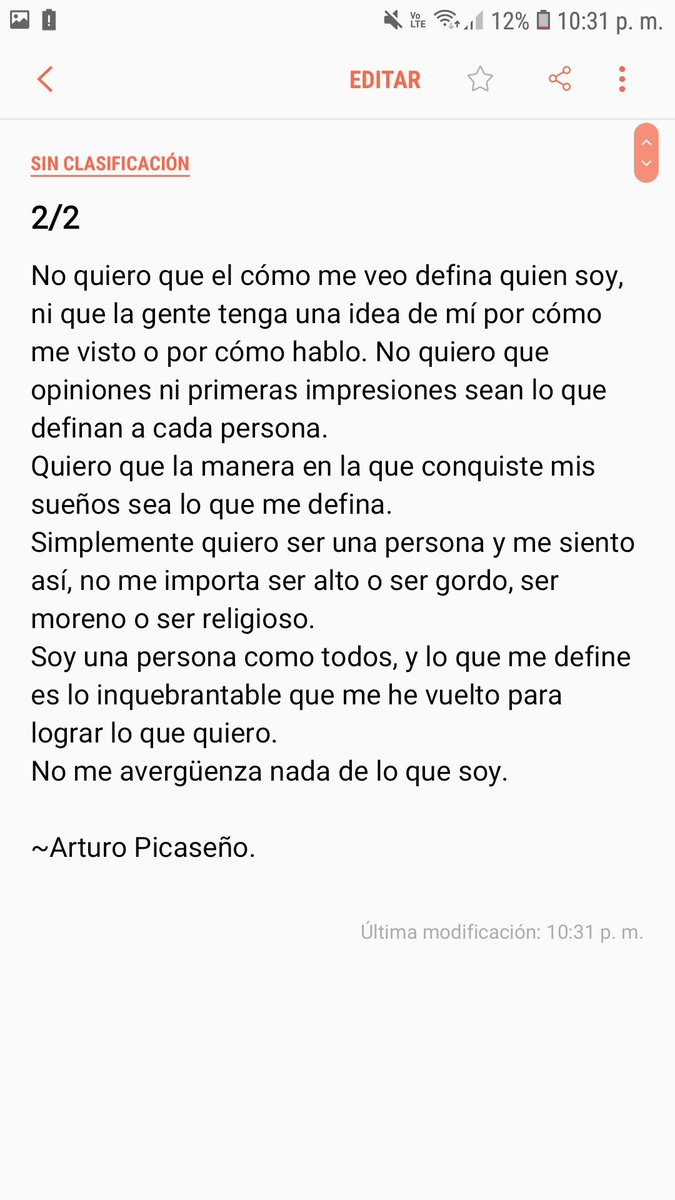 Escribí algo. Espero que puedan sentir un poco de lo que escribo.