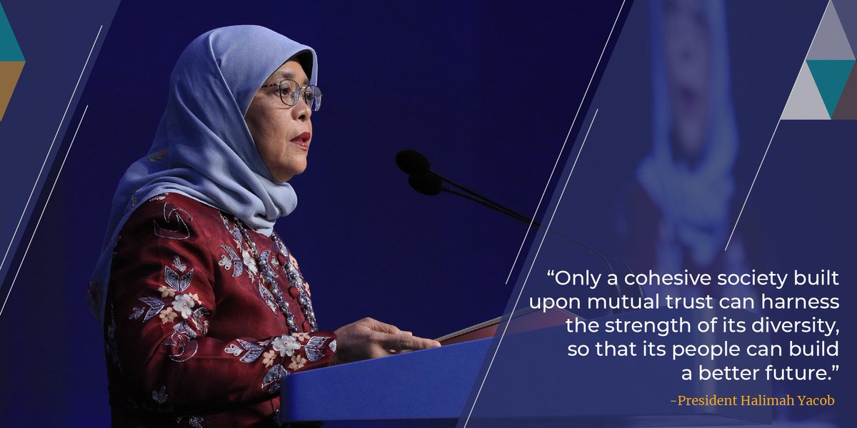 ICCSSG's tweet photo. "Only a cohesive society built upon mutual trust can harness the strength of its diversity, so that its people can build a better future.” - President Halimah Yacob. President Halimah delivered the Opening Address at the #ICCS19
#CohesiveSocieties 🇸🇬 #tbt https://t.co/zvBmfRYIEL