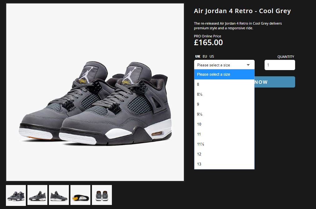 jordan 4 cool grey pre order