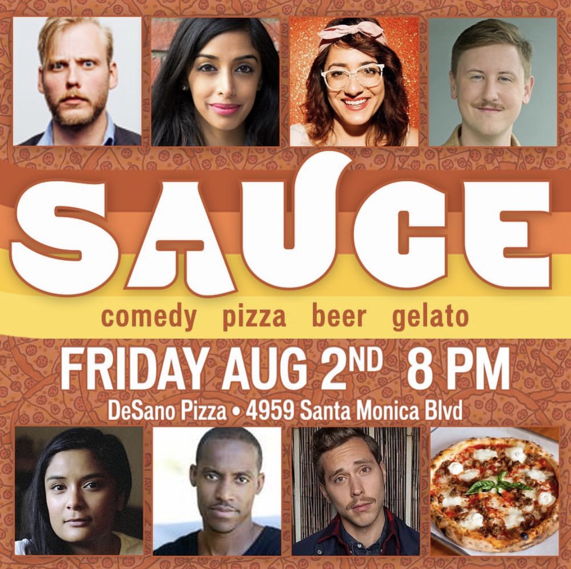 SAUCE. FRIDAY. 

truly, iconic lineup. 

w/ @SeanWhiteComedy, @Zaharaaliii , <a href="/MarlenaRodrigz/">Marlena Rodriguez</a>, <a href="/johnnypemberton/">Johnny Pemberton</a>, <a href="/chrissymeds/">Christine Medrano</a>, <a href="/RomesKingdom/">Rome Gall</a>, <a href="/karlhess/">karl hess</a>