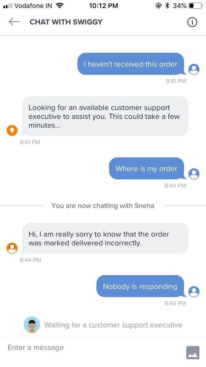 snikhil_social's tweet photo. Sad to learn that Swiggy is cheating its customers. An order was placed yesterday in Delhi which was not delivered.

Delivery boy informed that the food fell on the way and yet @swiggy_in didn't process the refund. 

On top of it, no one at swiggy cared to respond. #SwiggyCheats https://t.co/J6ab4vbeP6