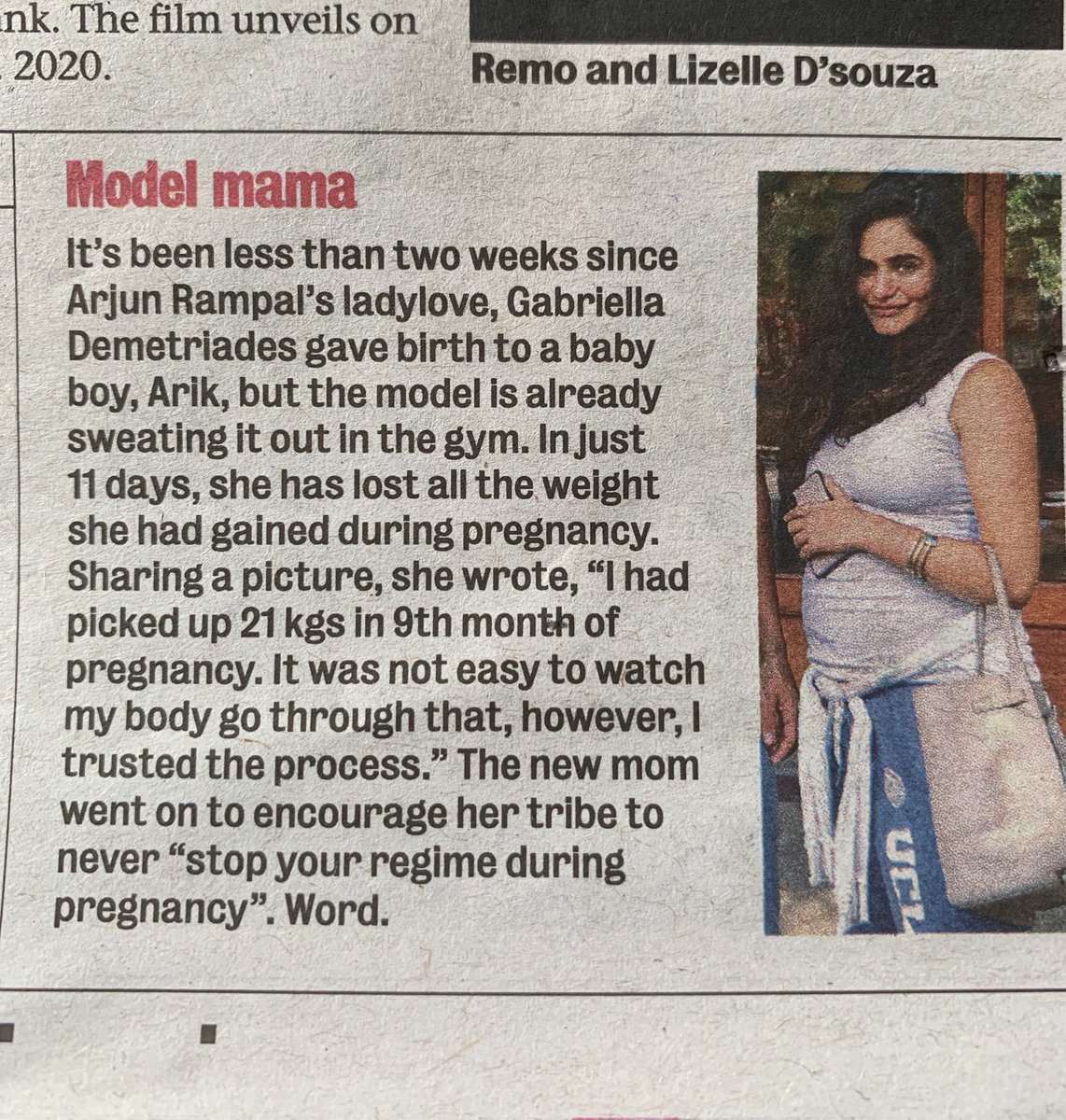 Dear @MumbaiMirror... A new mother losing all her pregnancy weight in just 11 days after the baby’s birth is NOT really a “Model Mama”. Stop setting these idiotic standards for the rest of the womenfolk. Stop being stupid.