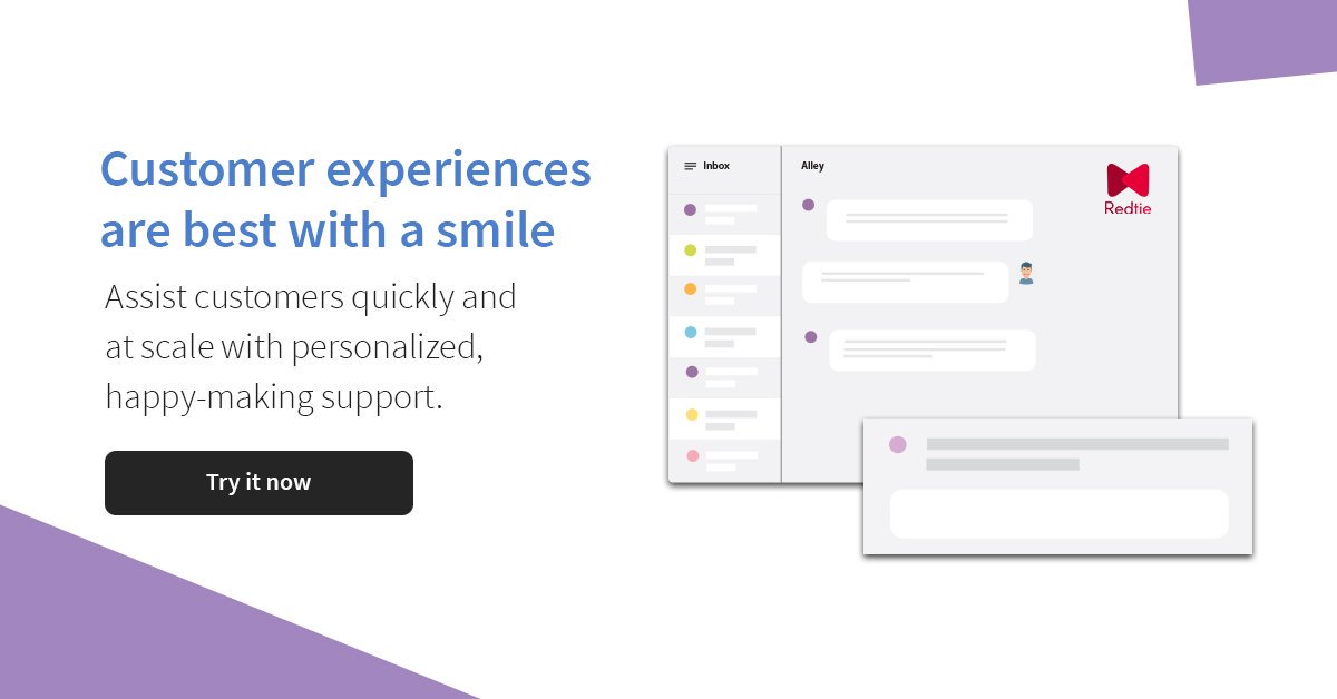 getredtie's tweet image. Assist customers quickly and at scale with personalized, happy-making support. Signup to know more: 
getredtie.com
#twowaycommunication #omnichannelmessagingplatform #smallbusiness #california #email #signup #Redtie