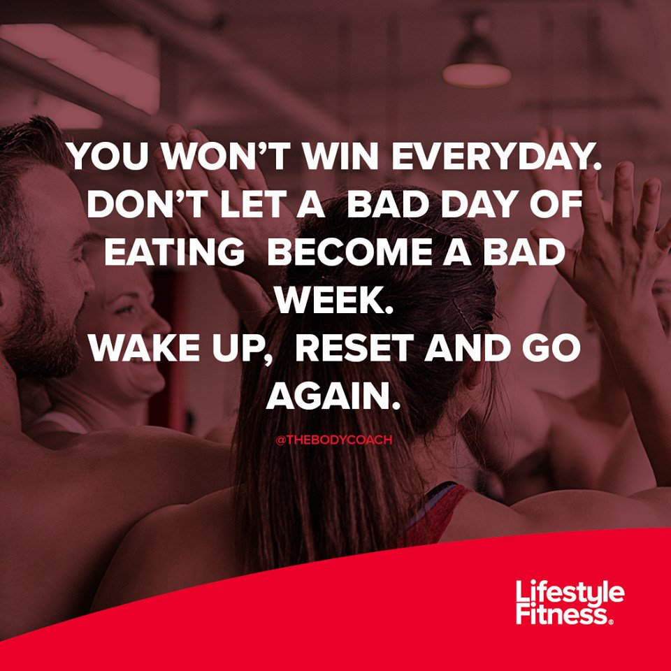 Don't let a bad day of eating become a bad week #Fitness #Nutrition #Health #Diet #bodybuilding #Weightloss #WeightlossJourney