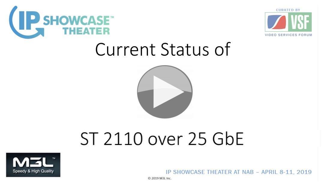 TBKnowledge's tweet photo. Video: Current Status of #ST2110 over #25GbE– https://t.co/9rSgeaWwa1 – @Koji_Oyama makes the case for 25GbE &amp; 100GbE for #Broadcast video-over-IP use. He shows results of tests demoing the quality of timing and stability plus includes a survey of cost. #IPShowcase @M3L_Official https://t.co/h5tHJfQrVm