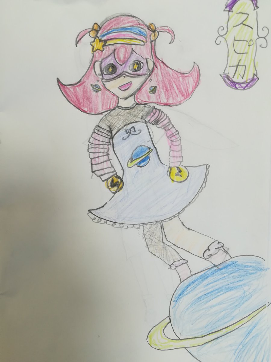 小3の娘が考えて描いたアームズのゲームキャラがなかなか上手すぎる✨

#任天堂