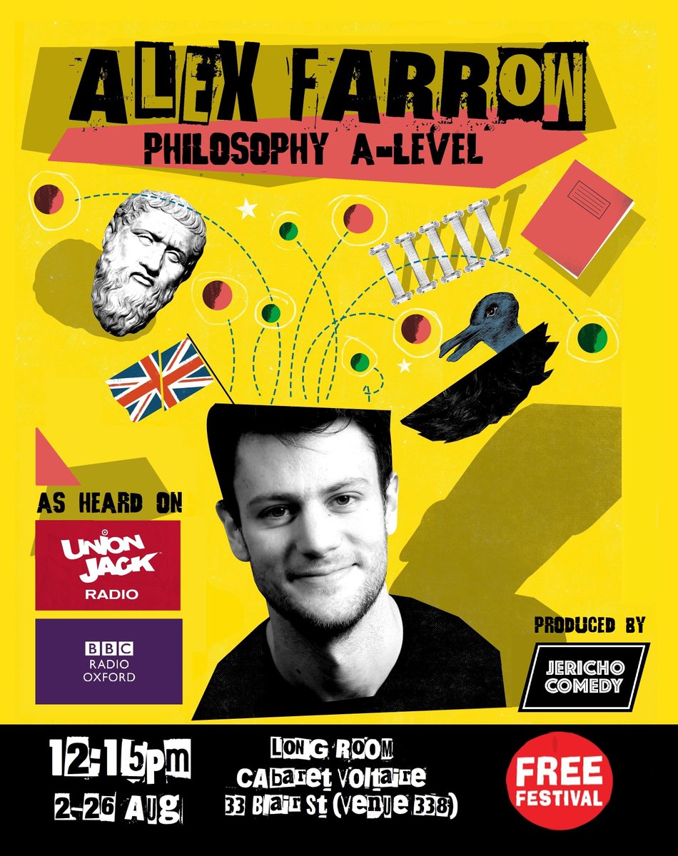 Alex Farrow ā (@alex_farrow) on Twitter photo Performing everyday #edfringe2019 "Philosophy A-Level" <a href="/cabaretvoltaire/">Cabaret Voltaire</a> <a href="/lhcomedy/">Laughing Horse</a> Long Room. 12:15 midday Performing everyday #edfringe2019 "Philosophy A-Level" <a href="/cabaretvoltaire/">Cabaret Voltaire</a> <a href="/lhcomedy/">Laughing Horse</a> Long Room. 12:15 midday