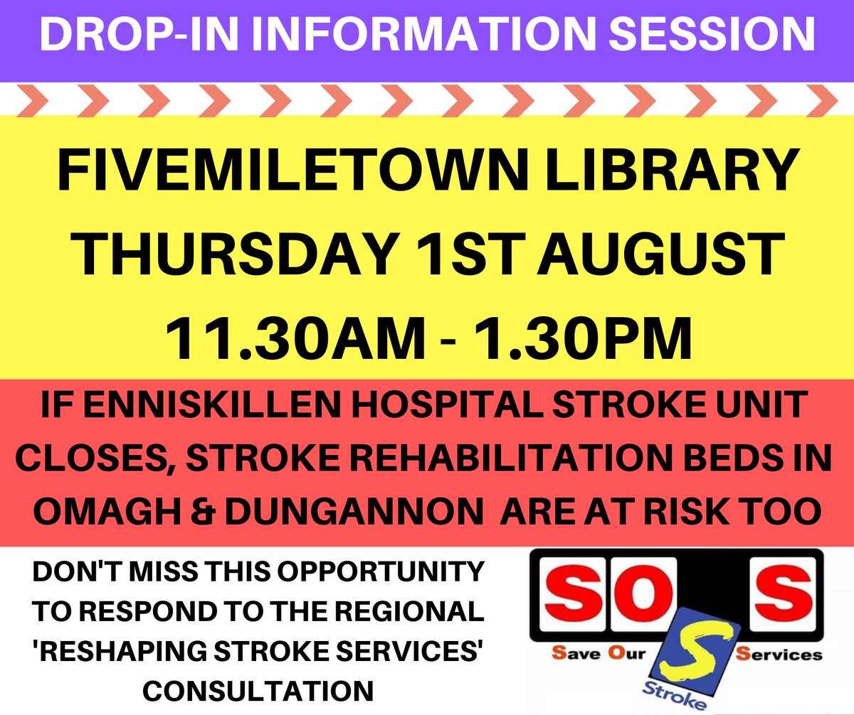 FermanaghS's tweet image. #Fivemiletown library today! Can you come out and take a few minutes to complete the consultation for #strokeservices. #Fermanagh and Southern #Tyrone will be badly hit if the unit and beds go. Play your part to ensure that doesn't happen.