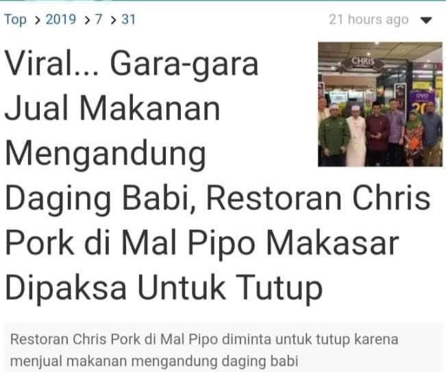 1. Agama melarang memakan Babi, maka jangan dimakan, jgn masuk warung yg menjualnya dan jangan dibeli. Tapi warungnya jgn ditutup krn itu sumber mata pencahariannya, karena bagi mereka itu tdk dilarang, mereka punya pasar dan ada pembelinya.
