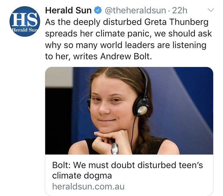 I am indeed ”deeply disturbed” about the fact that these hate and conspiracy campaigns are allowed to go on and on and on just because we children communicate and act on the science. Where are the adults?