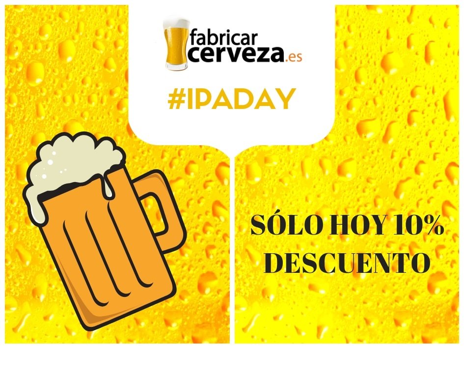 Desde 2011 se celebra el primer jueves de agosto el #IPAday. Queremos celebrarlo con vosotros. SÓLO HOY
UTILIZA EL CÓDIGO CUPÓN DESCUENTO " IPADAY" en nuestra tienda on line fabricarcerveza.es
#hacercerveza #cerveza #homebrewer #Leonsp