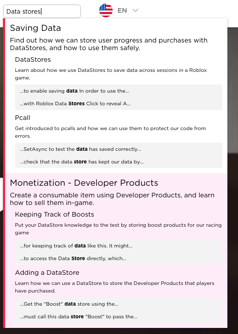 CKStudioPlus's tweet photo. Yesterday we added the ability to search through our courses. Want to find where we use Data Stores? Well now you can! 🕵️‍♀️

Check it out at https://t.co/OB4nm7Bzz8 https://t.co/yKETNhlr59