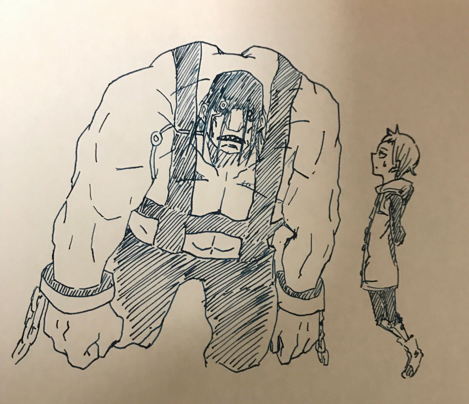 映画好き太郎 お絵描きする太郎 Su Twitter 勝手にコラボ企画 七つの大罪 鋼の錬金術師 怠惰の罪 キング スロウス キングはもっと小さいけど 何描いてるかわからん感出そうでこのサイズ 七つの大罪 鋼の錬金術師 キング スロウス