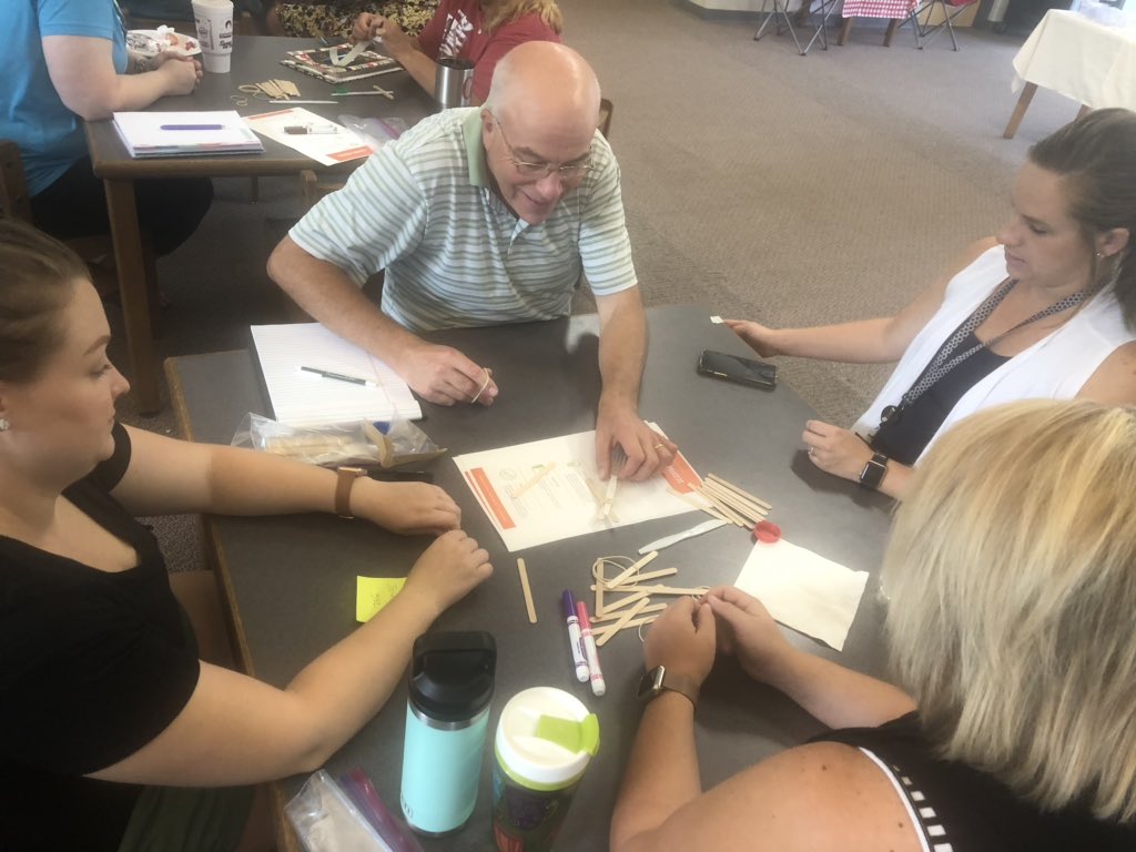 BeckyAshe's tweet photo. You know @theTSIN is in the house when @ACESwildcats1 teachers become designers to solve a problem! #activePD #PBLchallenge @STEMignites https://t.co/7QA8ny2Ftr