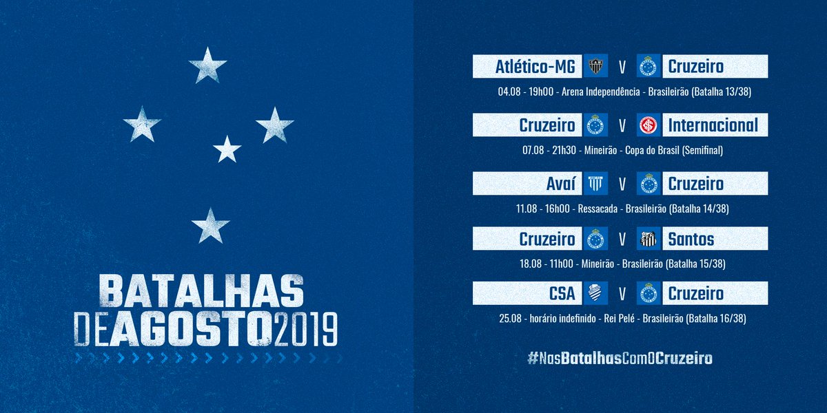 Bom dia, Nação Azul! ⠀ Confira a agenda do Cruzeiro para o mês de agosto! ⠀ Programe-se e vamos jogar juntos em busca das vit... | Cruzeiro ? | Scoopnest Bom dia, Nação Azul! ⠀ Confira a agenda do Cruzeiro para o mês de agosto! ⠀ Programe-se e vamos jogar juntos em busca das vit... | Cruzeiro ? | Scoopnest