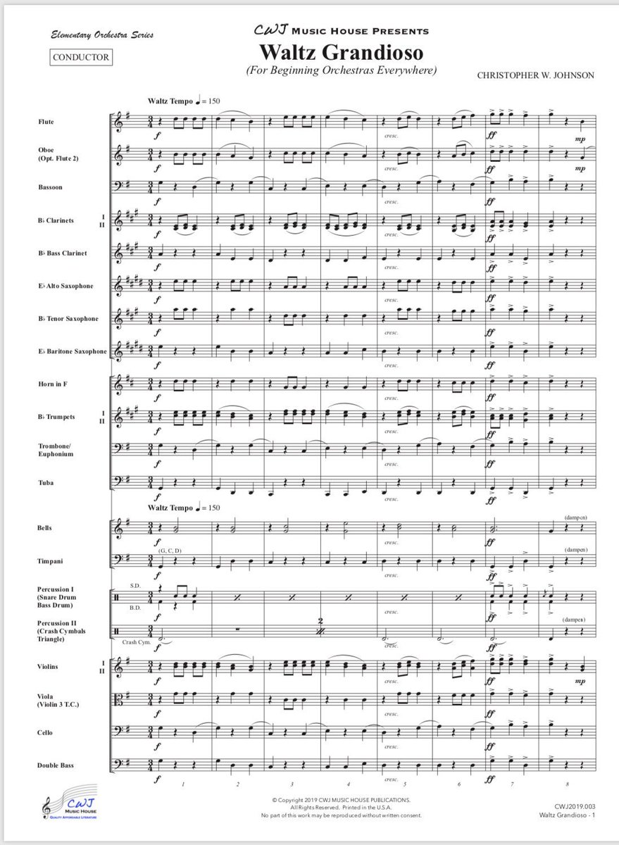 CWJMusicHouse's tweet image. WALTZ GRANDIOSO is coming along nicely! First half complete! #ElementaryOrchestraSeries #PoweroftheStrings