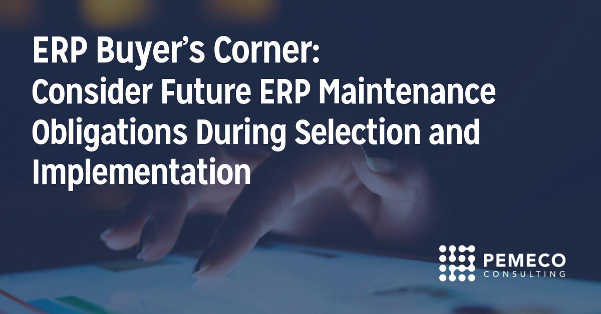 Many companies are simply not equipped to take advantage of maintenance benefits. Why not? Because too many ERP systems are implemented without a view to the future. 
Read more in this blog post: ow.ly/ev3q50uUcIq

#ERPselection #ERPimplementation #ComplianceUpdates