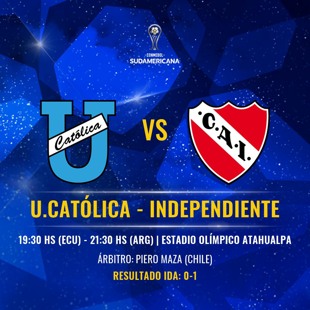 CONMEBOL Sudamericana (@sudamericana) on Twitter photo 🇪🇨⚽🇦🇷 ¡Por un lugar en cuartos de la #Sudamericana! <a href="/UCatolicaEC/">U. Católica Ecuador</a> recibe a <a href="/Independiente/">C. A. Independiente</a>, que ganó por 1-0 la ida.
🤔 ¿Quién pasa?
🔜 <a href="/IDV_EC/">Independiente del Valle</a> espera rival. 🇪🇨⚽🇦🇷 ¡Por un lugar en cuartos de la #Sudamericana! <a href="/UCatolicaEC/">U. Católica Ecuador</a> recibe a <a href="/Independiente/">C. A. Independiente</a>, que ganó por 1-0 la ida.
🤔 ¿Quién pasa?
🔜 <a href="/IDV_EC/">Independiente del Valle</a> espera rival.