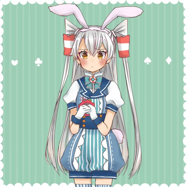 amatsukaze (kancolle) 1girl solo long hair animal ears rabbit ears two side up gloves  illustration images