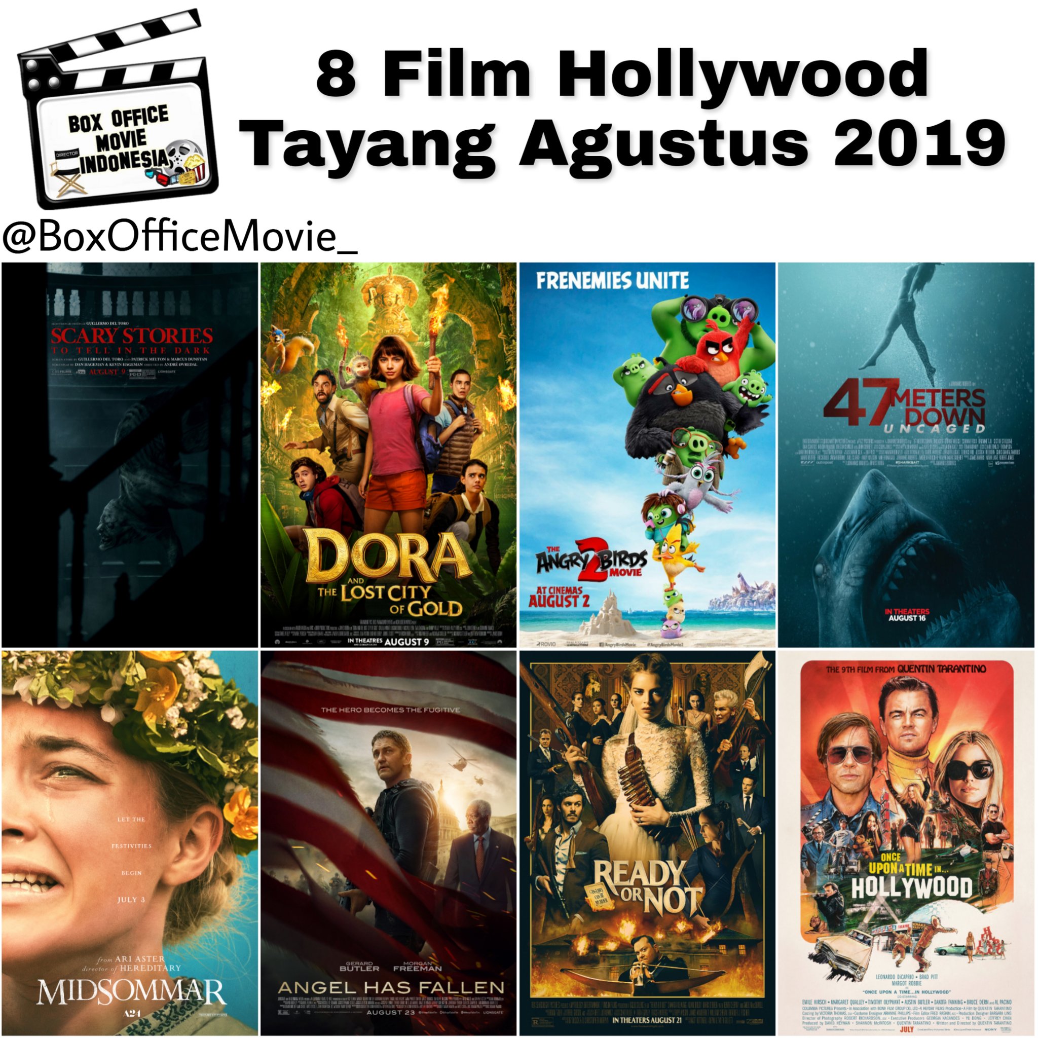 Box Office Movie Indonesia On Twitter 8 Film Hollywood Tayang Agustus 2019 Scary Stories To Tell In The Dark 9 Agsts Dora Amp The Lost City Of Gold 9 Agsts Angry Birds