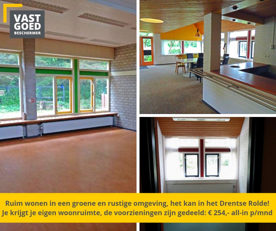 devgb_nl's tweet image. Wil je rustig en groen #wonen, maar wel dichtbij een grote stad? In het Drentse #Rolde hebben we nog leuke woonruimtes beschikbaar. Voor € 250 per maand krijg je hier je eigen afsluitbare ruimte. De voorzieningen deel je met de andere bewoners. Interesse? bit.ly/2YE11UN