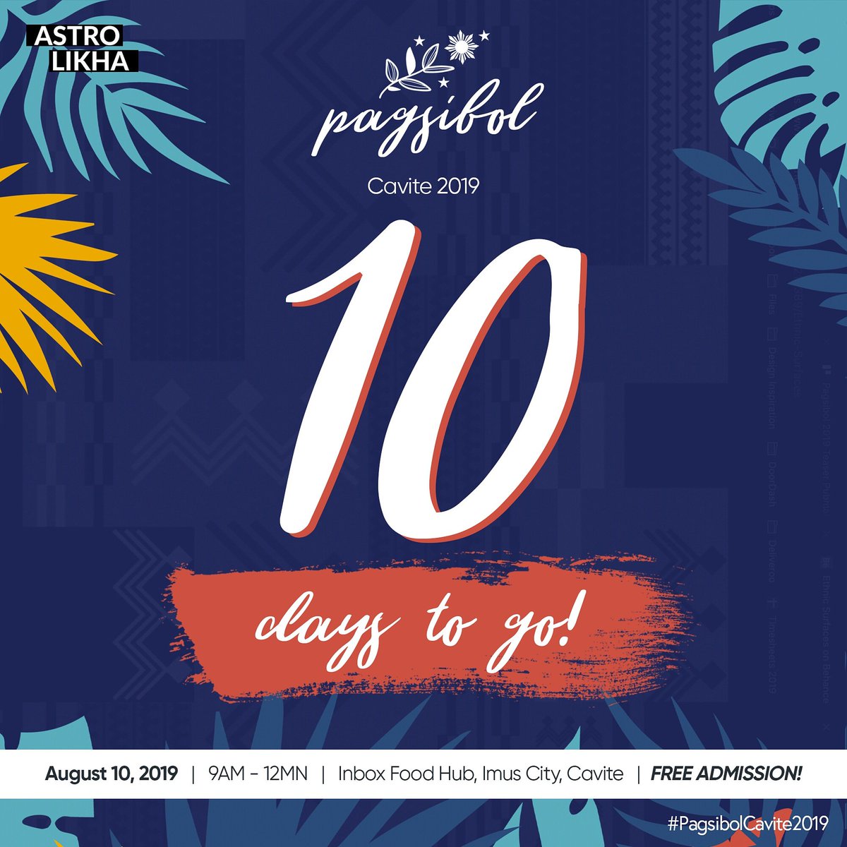 astrolikha's tweet photo. 10 araw na lang bago ang #Pagsibol2019!
Magkita-kita tayo sa ika-10 ng Agosto 2019 sa Inbox Food Hub, Imus City, Cavite mula 9AM-12MN.
Ano pang hinihintay ninyo? Magregister na!
https://t.co/2HTablFJKh
#Pagsibol 🌿
#SiningAtKultura
#ParaSaKalikasan https://t.co/ZPwJqqPDUi