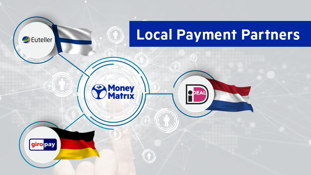 MoneyMatrixLtd's tweet image. With over 40 payment partners, including well-established names such as @euteller, @Giropay &amp;amp; iDeal 🇫🇮🇳🇱🇩🇪, MoneyMatrix helps clients localize their payment portfolio &amp;amp; target specific markets. Reach out today and discover how we are #MakingPaymentsSimple across the world.