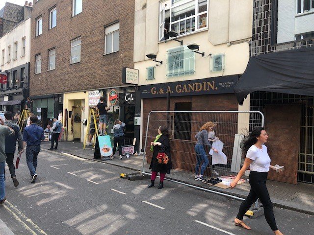 ConsulcoRE's tweet image. Spotted in Soho! Shopfronts on Greek Street and Bateman Street receive old school makeovers for the filming of new Edgar Rice movie 'Last night in Soho'. Never a dull moment in London #LondonRealEstate #Consulco #Soho