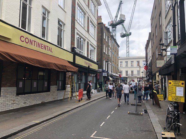 ConsulcoRE's tweet image. Spotted in Soho! Shopfronts on Greek Street and Bateman Street receive old school makeovers for the filming of new Edgar Rice movie 'Last night in Soho'. Never a dull moment in London #LondonRealEstate #Consulco #Soho