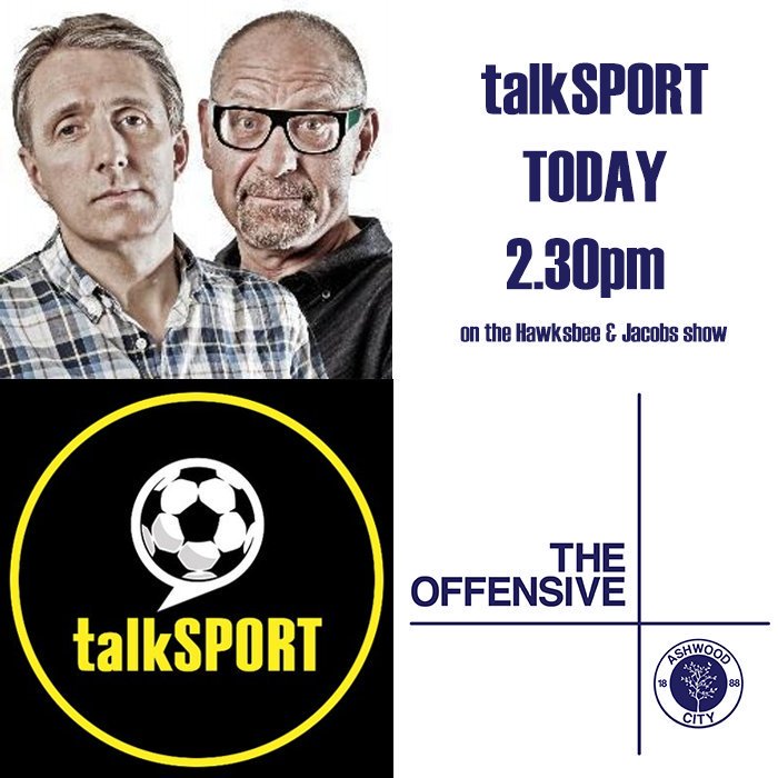 Myself and <a href="/JoelEmery/">Joel Emery</a> will be talking all things <a href="/AshwoodCity/">Ashwood City FC</a> today on the <a href="/tSHandJ/">Hawksbee & Jacobs</a> show on <a href="/talkSPORT/">talkSPORT</a>, as we prepare for season 2 of <a href="/TheOffensivePOD/">THE OFFENSIVE</a>!