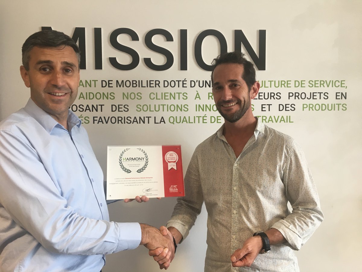 Harmony a eu le plaisir d'accueillir le Cabinet Plagne pour la remise du Label Generali Performance Globale Entreprise PME 2019 qui distingue les entreprises les plus engagées dans la prévention des risques et la responsabilité sociétale des entreprises.
bit.ly/2OzofHT