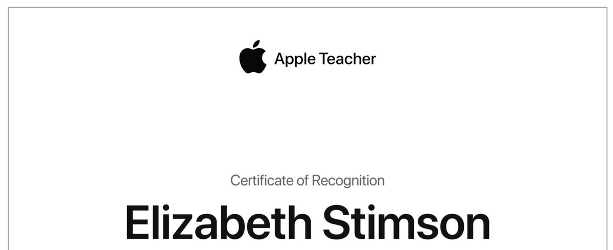 MissStimson's tweet photo. First task of the summer completed! I have earned all of my #AppleBadges and become an #AppleTeacher @AppleEDU. I already cannot wait to begin incorporating the use of iPads into my classroom in September. https://t.co/MTWv9O9rlI