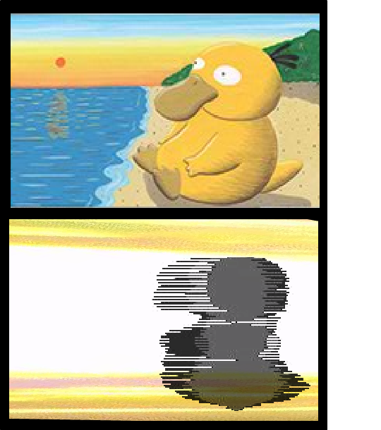 SFBDim's tweet photo. sometimes I see shapes in the waveforms of audio I'm editing. For this recording of @Omahdon saying "mhm" I saw Psyduck if he were being wiped out in the World of Light intro https://t.co/8YfNmWQFfs