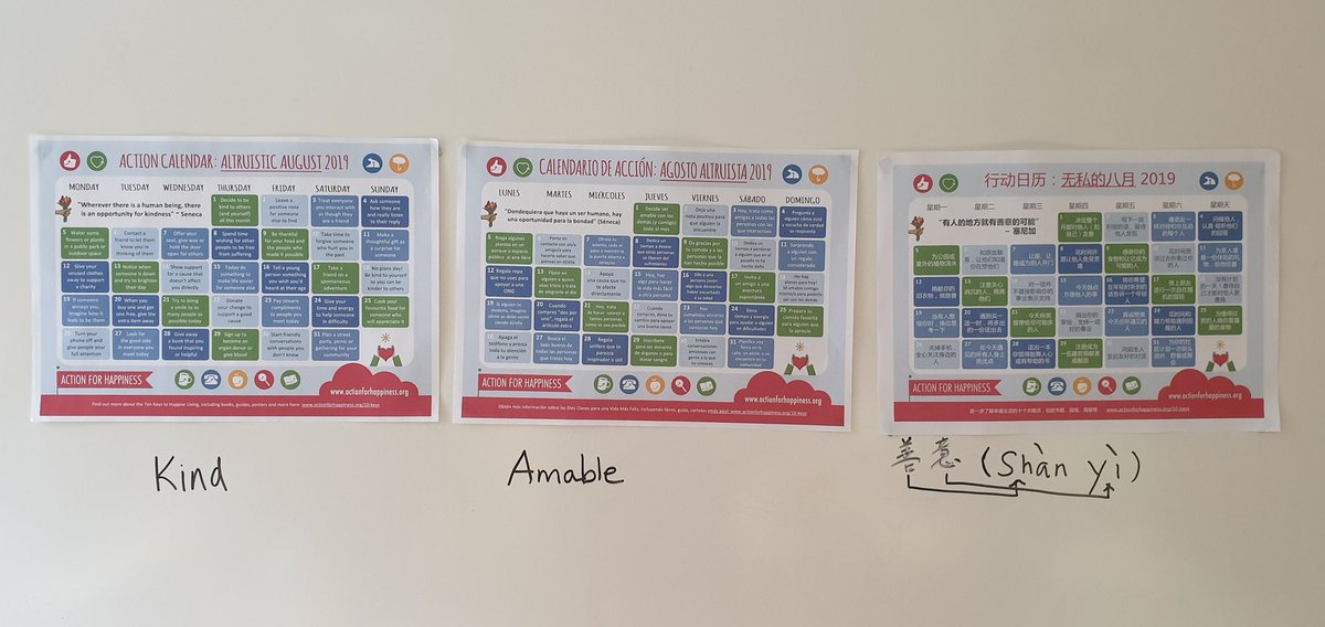 #WhitHealthResearch have taken the @actionhappiness #AltruisticAugust calendar to a new level #English #Spanish #ChineseMandarin #AWordADay #Kind 
@zuu_ana @Fei_______Fei