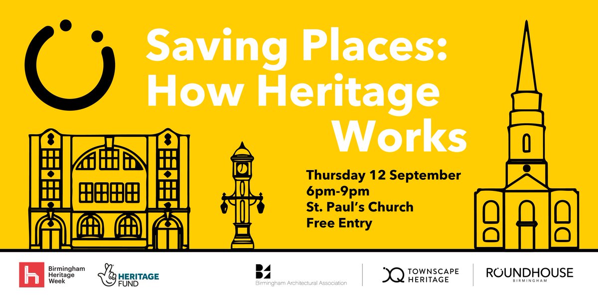 Birm_Arch's tweet photo. We are excited to announce a collaboration with @BhamRoundhouse @BHeritageWeek
@HeritageFundWM
@JQTHproject #architecture #BirminghamHeritageWeek 

Join us for an evening of conversations and presentations! Book below:

Saving Places: How Heritage Works
https://t.co/o2mSvYzb7a https://t.co/YlEeR0SGVq